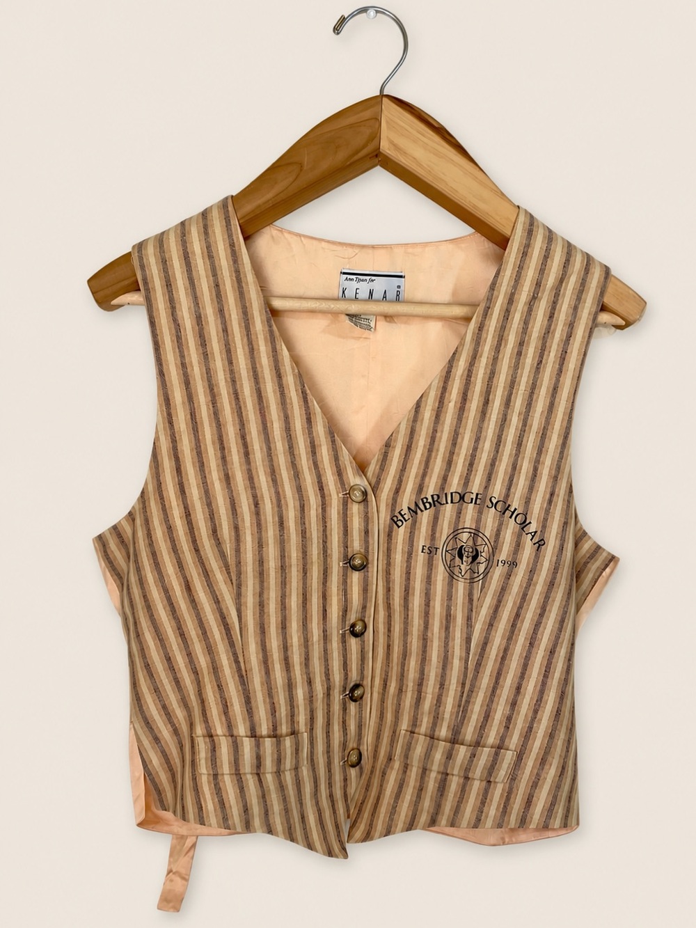 Vintage Bembridge Scholar Linen Silk Vest Dark Academia Librarycore Size 6